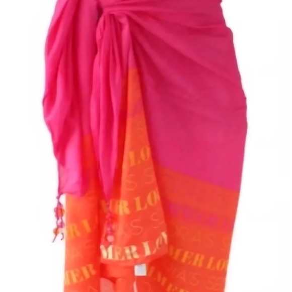 Victoria's Secret Pink and Orange Beach Sarong Cover Up.  NWT - Picture 3 of 9